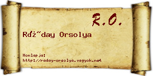 Ráday Orsolya névjegykártya